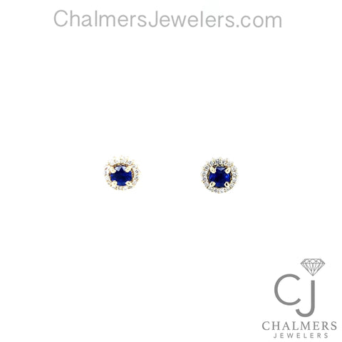 0.65ctw Sapphire & Diamond Custom Earrings
