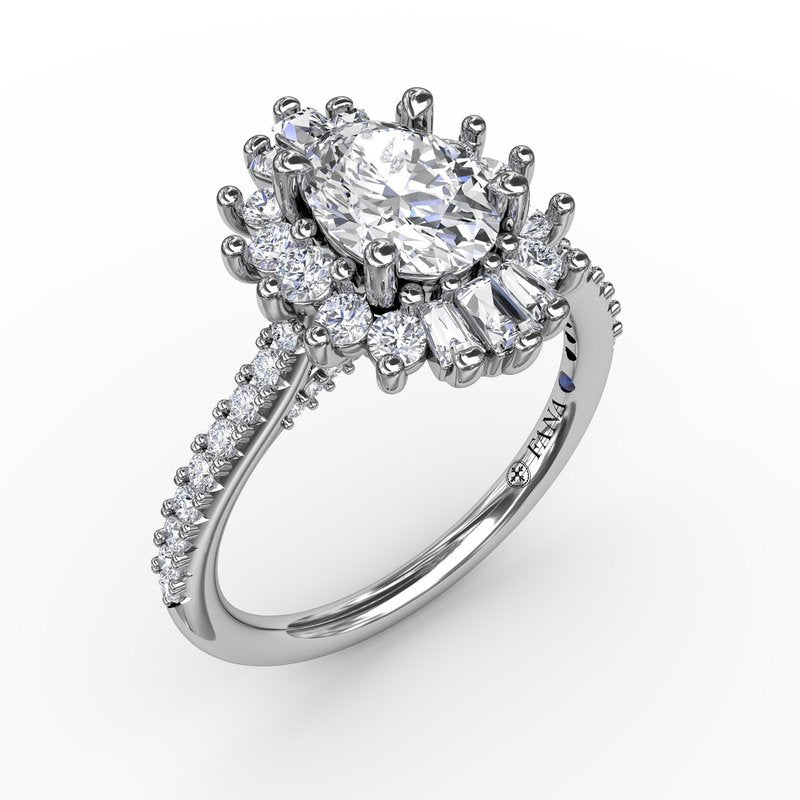 Round Diamond Halo Engagement Ring Thin Band - Aria – Moissanite Rings