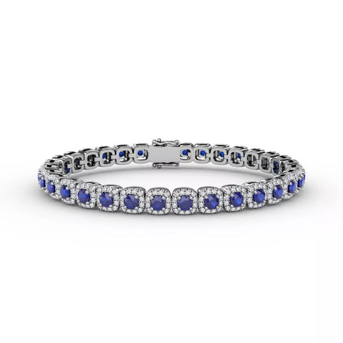 Fana Classic Cushion Cut Sapphire and Diamond Bracelet 1490