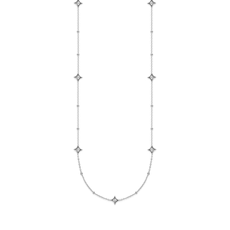 Diamond Bloom Station Necklace in 14k Rose Gold