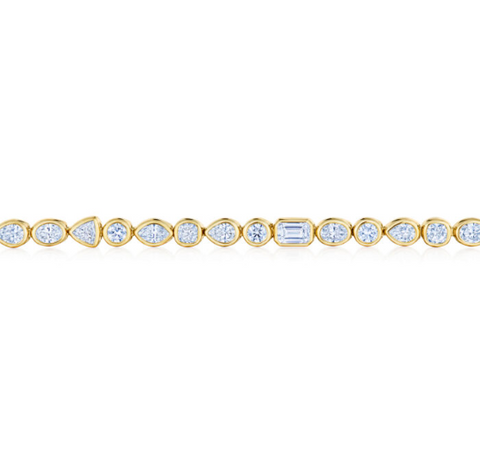 KWIAT Portofino Line Bracelet with Mixed Shape Diamonds B-19564-0-DIA-18KY