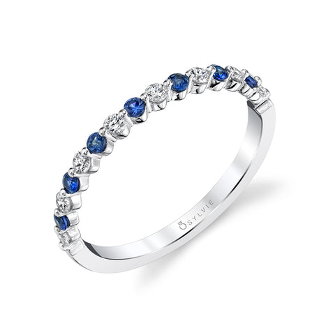Sylvie Stackable Diamond and Sapphire Band - B1P15-037BS - Chalmers Jewelers