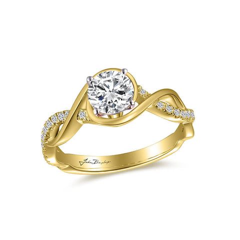 John Bagley Classic Engagement Ring With Twisting Band #295529 - Chalmers Jewelers