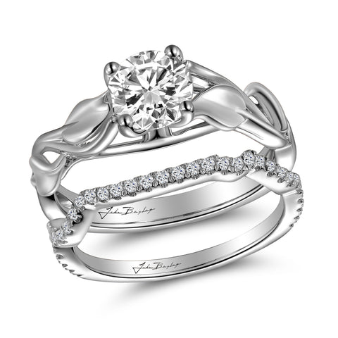 John Bagley Leaves Solitaire Engagement Ring #316374 - Chalmers Jewelers