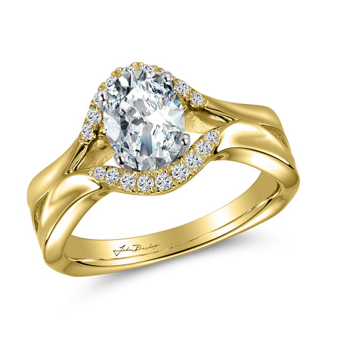 14K White Gold Split-Shank Oval Halo - Chalmers Jewelers