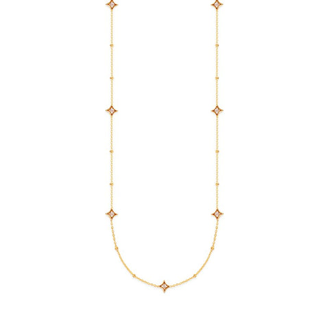 MIDAS 14k Gold Diamond Stars Station Necklace MF033377
