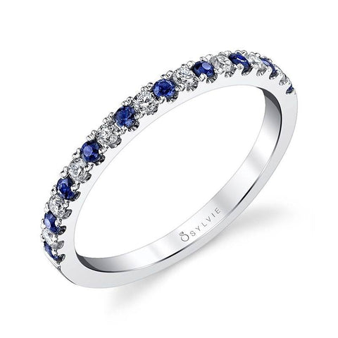 Classic Blue Sapphire & Diamond Wedding Band B4006-BSD - Chalmers Jewelers