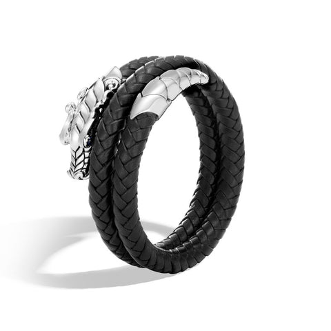 Naga Double Coil Bracelet with Leather - Chalmers Jewelers