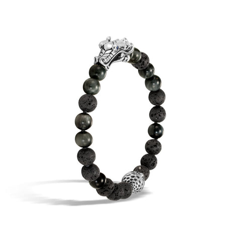 Naga Bead Bracelet with Eagle Eye and Black Volcanic - Chalmers Jewelers