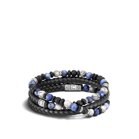 John Hardy Chain Wrap Bracelet with Black Onyx BMS900256BLSDBON