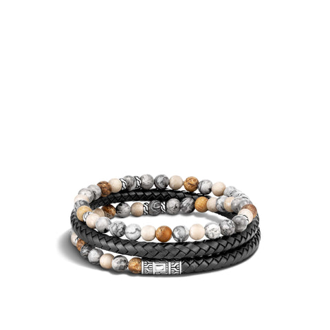 John Hardy Chain Wrap Bracelet with Black Jasper BMS900260