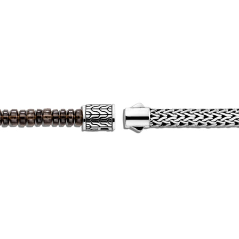 John Hardy Leather Wrap Bracelet, Smoky Quartz, Tiger Iron BMZS90470