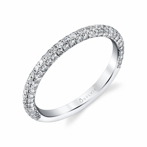 Wedding Band With Pave Diamonds BS1633 - Chalmers Jewelers