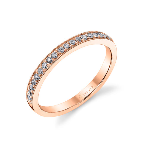 Sylvie Classic Wedding Band With Milgrain Accents BSY821