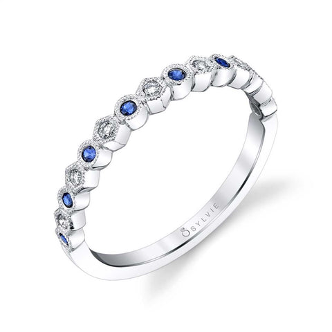 Blue Sapphire Gemstone Wedding Band B0019-BS - Chalmers Jewelers