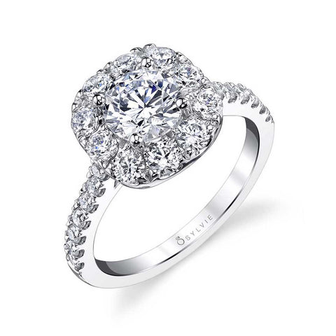 Classic Cushion Halo Engagement Ring S1299-RCH - Chalmers Jewelers