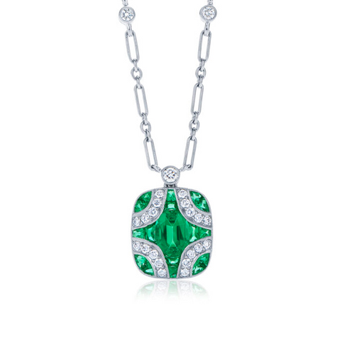 KWIAT Argyle Collection Emerald and Diamond Necklace N-28688E-0-DIAEME-18KW