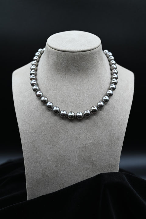 Natural Tahitian Pearl with Diamond Accent Necklace