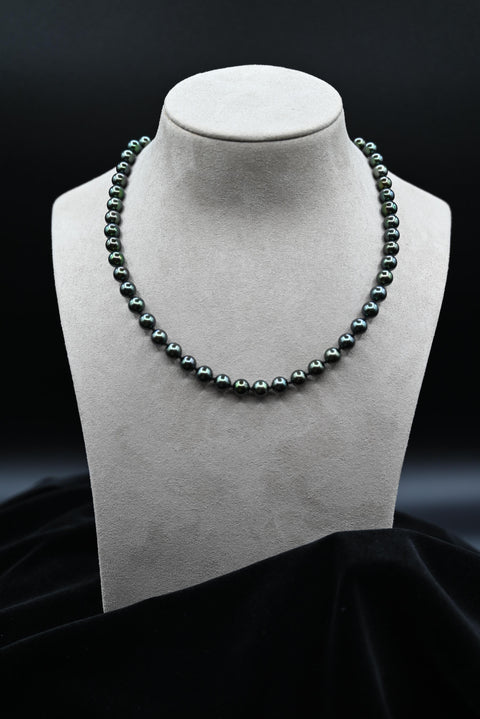 Green Dyed Cultured Pearl Strand