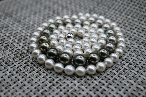 Ombre South Sea and Tahitian Pearl 35 inch Strand