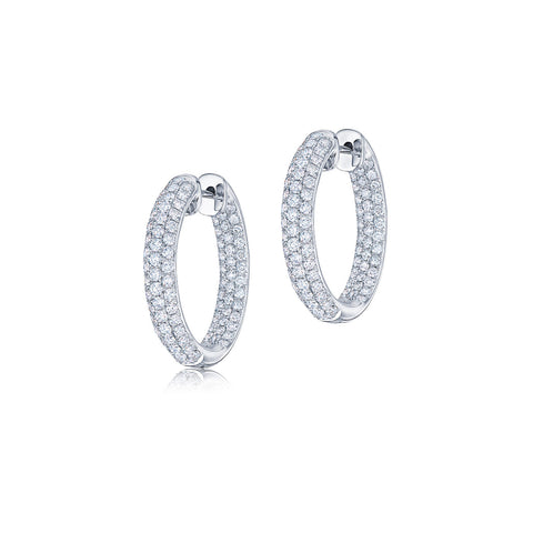 KWIAT Moonlight Collection Pave Round Hoop Earring E-2525-0-DIA-18KW