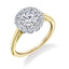 Classic Cushion Halo Engagement Ring Two Tone S1756-TT - Chalmers Jewelers