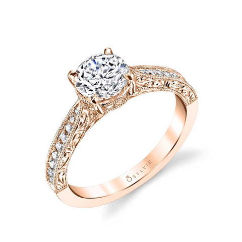 Hand Engraved Solitaire Engagement Ring S1363 - Chalmers Jewelers
