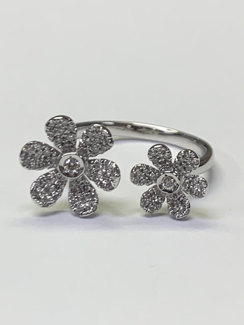 White Gold Flower Ring - Chalmers Jewelers