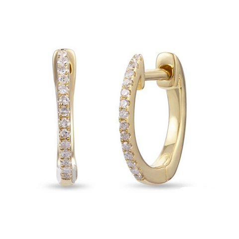 14k Gold Mini Diamond Hoop Earrings - Chalmers Jewelers