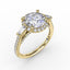 Fana Vintage Round Halo Engagement Ring With Tapered Baguettes 3278