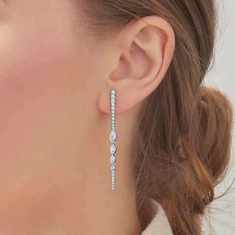 KWIAT Vine Collection Drop Earrings with Diamonds E-2518-0-DIA-18KW