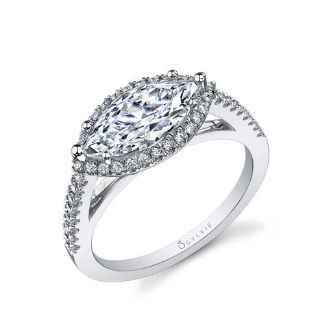 Marquise Engagement Ring With Halo SY395 - Chalmers Jewelers