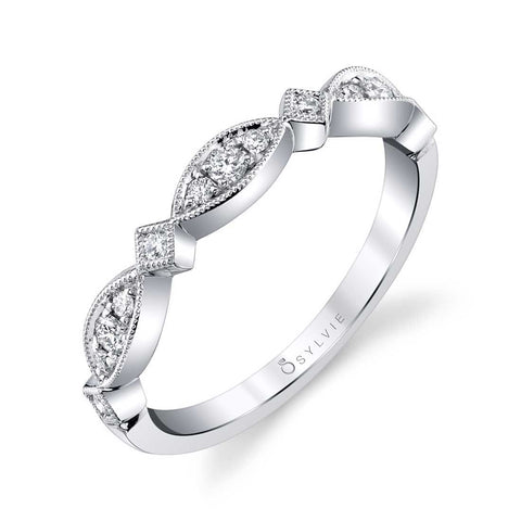 Marquise Shaped Stackable Band B0038-WG - Chalmers Jewelers