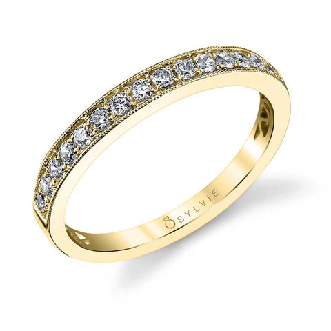 Sylvie Classic Wedding Band With Milgrain Accents BS1098