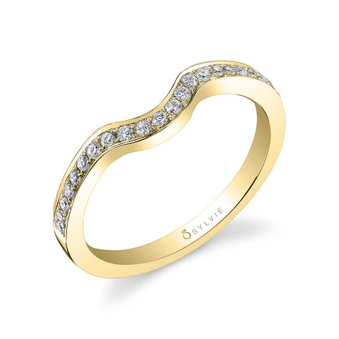 Modern Curved Wedding Band BSY911 - Chalmers Jewelers