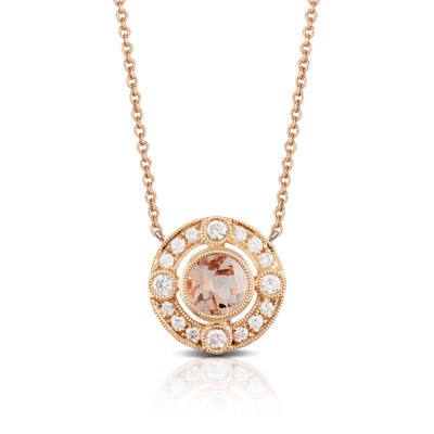 Doves Morganite and Diamond Necklace N8794MG