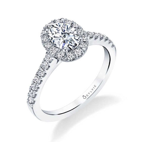 Sylvie Pear Shaped Engagement Ring With Halo S1409-PS – Chalmers Jewelers