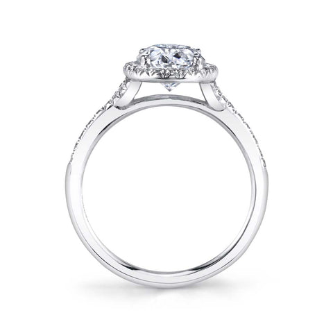Sylvie Oval Engagement Ring With Halo S1814