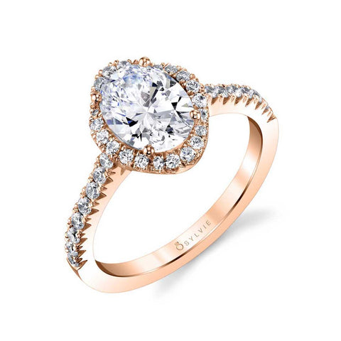 Oval Engagement Ring With Halo S1805 - Chalmers Jewelers