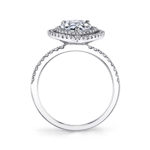 Sylvie Pear Shaped Engagement Ring With Double Halo S1182