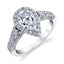 Sylvie Pear Shaped Engagement Ring With Halo S1409-PS