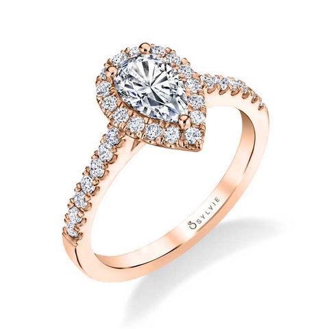 Pear Shaped Engagement Ring With Halo S1475-PS - Chalmers Jewelers