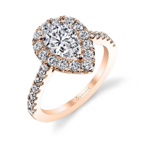 Pear Shaped Engagement Ring With Halo S1199-PS - Chalmers Jewelers