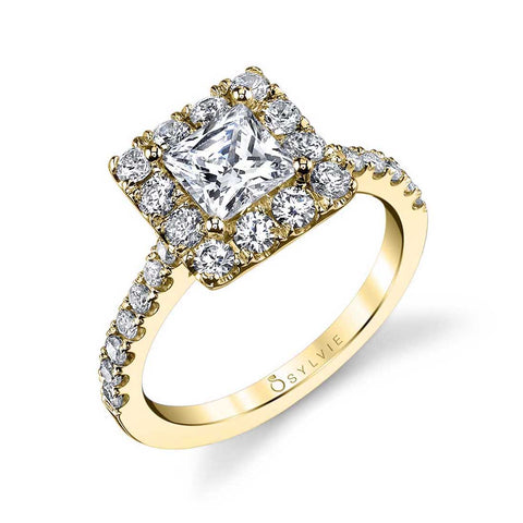 Princess Cut Engagement Ring With Halo S1199-PR - Chalmers Jewelers