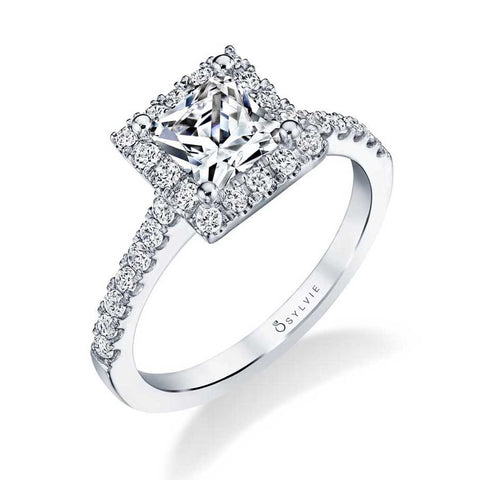 Princess Cut Engagement Ring With Halo S1475-PR - Chalmers Jewelers
