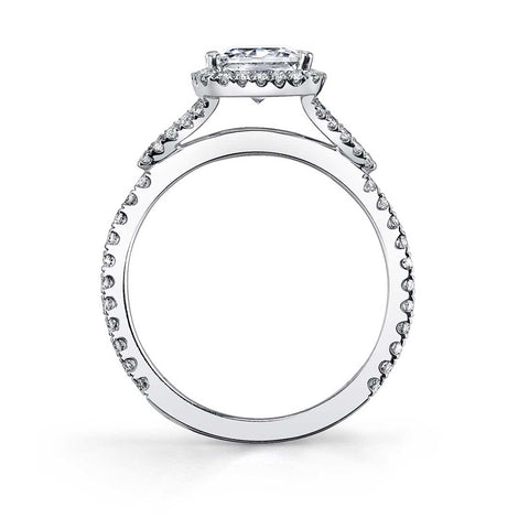 Princess Cut Halo Engagement Ring SY595 - Chalmers Jewelers