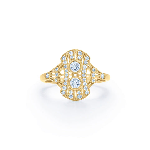KWIAT Splendor Diamond Petite Filigree Ring R-28092-0-DIA-18KY