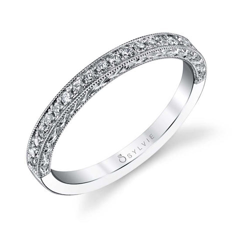 Romantic Round Diamond Wedding Band BSY970 - Chalmers Jewelers