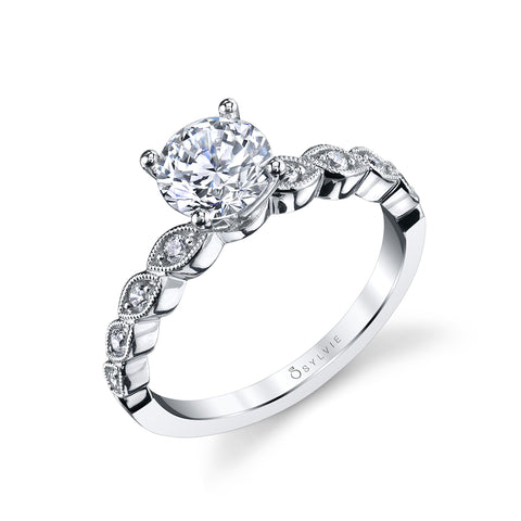 Sylvie Round Solitaire Engagement Ring S1516