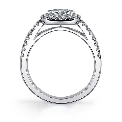 Split Shank Engagement Ring With Halo S1130 - Chalmers Jewelers